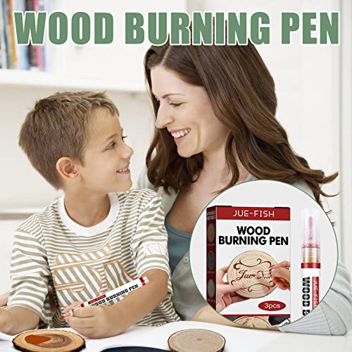 DHliIQQ Scorch Pen Marker - Wood Burning Pen, Chemical Heat Sensitive Marker for Wood and Crafts - Versatile Kit with Fine Round Tip, Bullet Tip and DHliIQQ