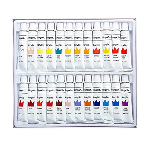 KINGART Studio Acrylic Paint, 12ml (.4oz), Set of 48 Colors KINGART