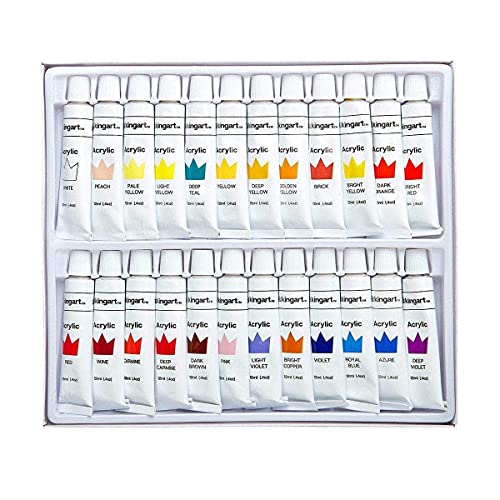 Kingart Studio Acrylic Craft Paint, 60ml Bottle, Set of 12 Metallic Colors