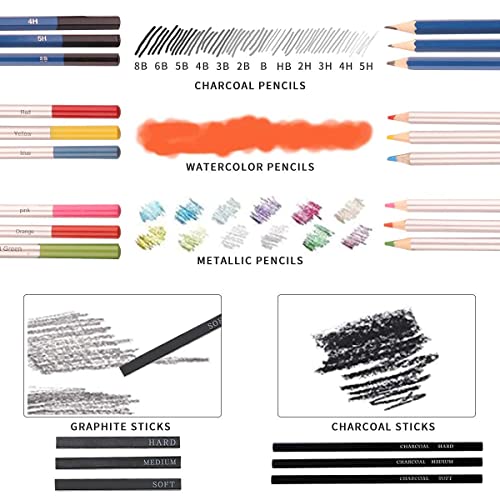 43 colored pencil sets, two sketchbooks with 50 pages, black zipper set, professional watercolor pencils for adults/children, - WoodArtSupply