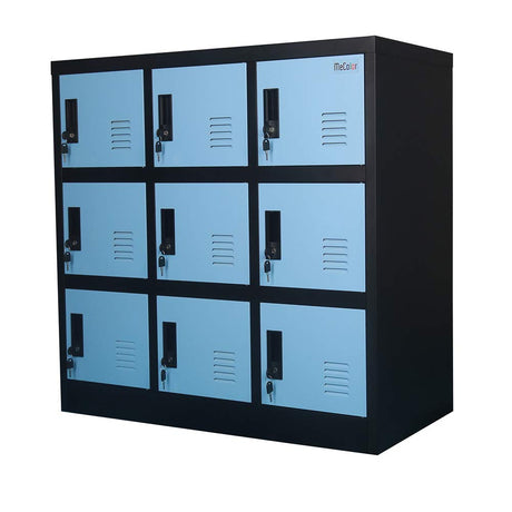 MECOLOR Small Office Storage Locker Cabinet Organizer for Employee,School Locker for Kids Mini Size (Blue, W9D) MECOLOR