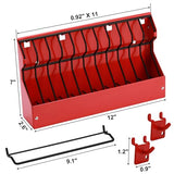 Mayouko 11 Slots Pliers Rack Organizer Holder, For Standard & Wide Pliers, All Steel, Fits in Toolbox Drawer, Chest, Pegboard, Tilt Feature, 11 Slots Mayouko