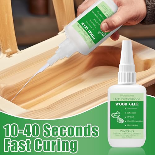 50g Wood Glue Clear- Heavy Duty Wood Glue for Furniture Woodworking, Strong Adhesive Waterproof Super Glue Gel for Wood Crafts LifeisLuck
