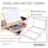 85 Piece Deluxe Wooden Art Supplies, Art Kit with Easel and Acrylic Pad, Art Set for Teens, Adults and Artist Beginners, Creative Gift Box with Color More