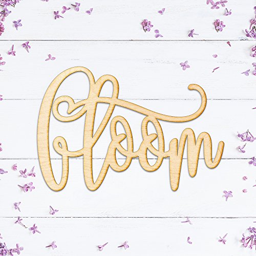 Woodums Bloom Wood Sign Hello Décor Wall Art for Gallery Wall - Unfinished 12" Wide x 8" Tall Woodums