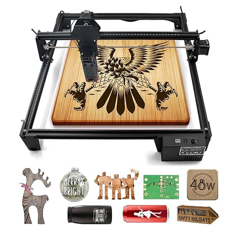 JOY SPOT! 48W Laser Engraver Machine, Cutting Machine with 5W-5.5W Output Power, 0.08mm Eye Protection Compressed Spot, 15.7"x15.7" Laser Engraving JOY SPOT!