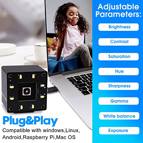 ELP 16mp Day Night USB Camera Auto Focus Webcam for Computer Mini UVC USB2.0 PC Camera IMX298 USB Security Camera 4K Lightburn Camera Industrial CCTV ELP