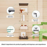 FLYMUHJIA Curio Cabinet Glass Display Case for Collectibles with Door, 4 Display Shelves Showcase, 64.2”Hx16.9''Lx 14.6''W Black FLYMUHJIA