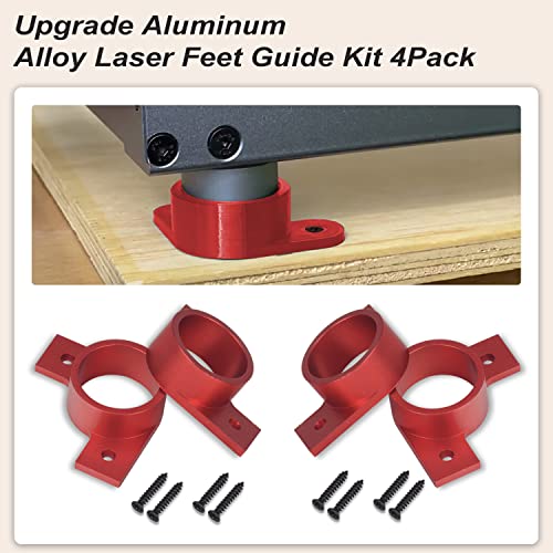 4 Pcs Upgrade Aluminum Alloy Laser Feet Guide, Compatible with xToo-l D1 Laser Cutte & Engraver Machine Keeps Stable Mounting Feet Accessories AMTHKNO