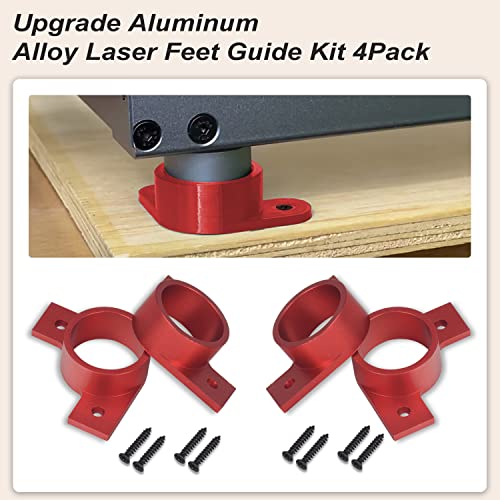 4 Pcs Upgrade Aluminum Alloy Laser Feet Guide, Compatible with xToo-l D1 Laser Cutte & Engraver Machine Keeps Stable Mounting Feet Accessories - WoodArtSupply