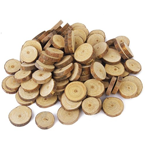Tinksky Wood Slices Log Slices for DIY Crafts Wedding Centerpieces,100pcs ABOOFAN