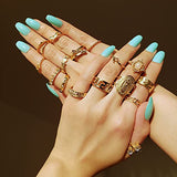 PANTIDE 67Pcs Vintage Knuckle Rings Set Stackable Finger Rings Midi Rings for Women Bohemian Hollow Carved Flowers Gold&Silver Rings Crystal Joint PANTIDE