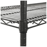 Alera Complete Wire Shelving Unit w/Caster, 48" x 18" x 72", Black Anthracite Alera