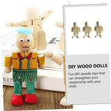 EXCEART 3pcs White Embryo Robot Peg People Kit Unfinished Robot Unfinished Peg Dolls Peg People Toys Blank Peg People Craft Blank Wood Doll Figures EXCEART