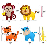 Safari Jungle Animals Sewing Kit Zoo Felt Animal DIY Crafts for Girls and Boys Educational Nursery Sewing for Kids Art Craft Kits for Beginners Set CiyvoLyeen