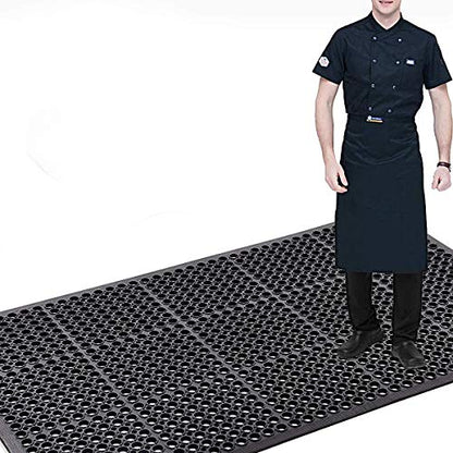 MYOYAY 83"x 36" Commercial Anti-Fatigue Drainage Rubber Mat Roll Non-Slip Rubber Drainage Mat Heavy Duty Commercial Restaurant Bar Rubber Floor Mat