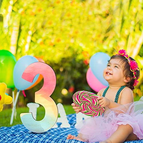 AIEX 17 Inch Blank Wooden Number 1 White Unfinished Wood Slices Sign Board for DIY Craft Projects Home Sign Wall Birthday Wedding Party Decoration AIEX