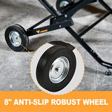 WORKESS Portable Table Saw Stand, 330 Lbs Load Capacity Rolling Foldable Table Saw Table with 8 Inch Wheels, Heavy Duty Construction for Easy WORKESS
