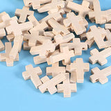 MAGICLULU 50pcs Wooden Blank Cross Pendant Unfinished Mini Wooden Cross Wooden Small Unpainted Cross Pendant DIY Jewelry Crafts Projects MAGICLULU