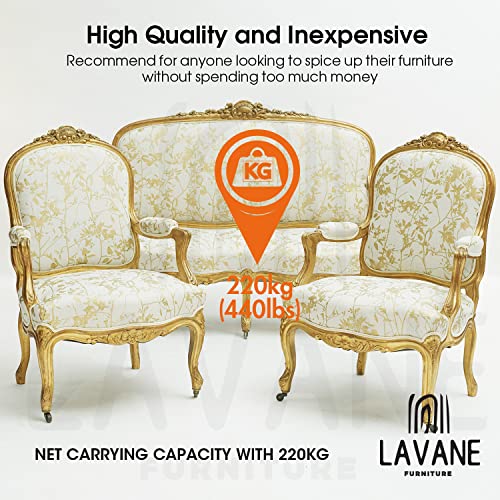 La Vane 18 inch / 45cm Wooden Furniture Legs, Set of 4 European Style Solid Wood Carving Unfinished Furniture Replacement Feet Decoration for Sofa La Vane