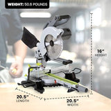 Master Mechanic 10 Inch Compact Electric Sliding Circular Miter Saw with 15A Motor, 4500 RPM, 45 Degree Bevel, Aluminum Base, and Laser Guide Intradin Hk Co., Limited