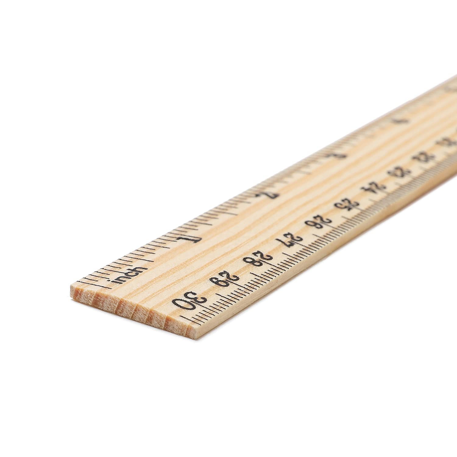 60 Pack Wooden Ruler 12 Inch Rulers Bulk Wood Measuring Ruler Office Ruler 2 Scale - WoodArtSupply