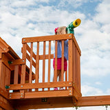 Backyard Discovery, Skyfort II Playground Cedar Wood Swing Set with Playhouse Fort, Sandbox, Picnic Table, Slide, Monkey Bars, Swings, Rock Climber, Backyard Discovery