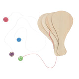 NOLITOY 6pcs White Billet Wooden Racket Unfinished Fraternity Paddle Wooden Paddle Game Bat and Ball on Elastic Wood for Maker Brain Toy Toys for NOLITOY