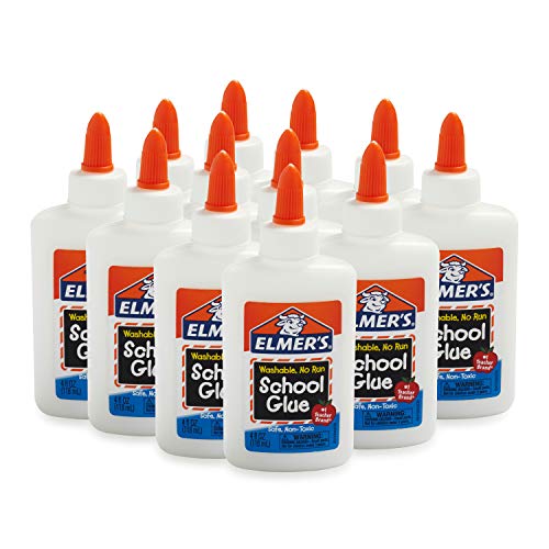 Elmer's Liquid School Glue, Washable, 4 Ounces Each, 12 Count - Great for Making Slime Elmer's