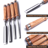 ATOPLEE 4 Piece Wood Chisel Set for Woodworking, Professional Wood Chisel Tool Carpenter Gouge CR-V Steel Semi-Circular Edge Sharp Blade ATOPLEE