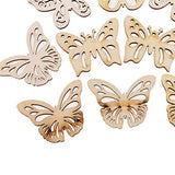 50pcs Wood Butterfly Embellishment Slices Cutout Crafts for Card Making Scrapbooking DIY Wood Art Wedding Decorations FRECI