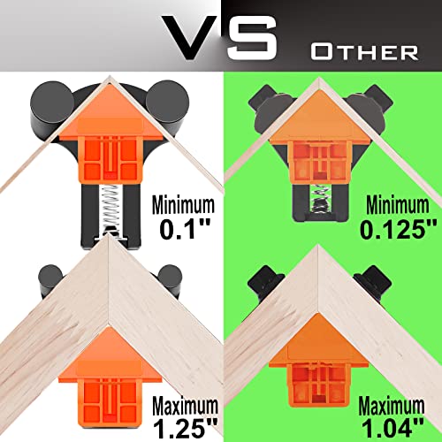 60/90/120 Degree Multi Angle Pro Corner Clamp for Woodworking Set of 4, Adjustable Spring Loaded Right Clamp Tools, Carson Carpentry, Frame Cabinet NAYE
