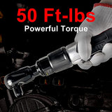 AEROPRO TOOLS 3/8" Professional Air Ratchet Wrench Set with 1/2" Drive Adapter, Pneumatic Impact Wrench for Auto Maintenance, Repair Work 50 Ft-Lbs AEROPRO TOOLS INC