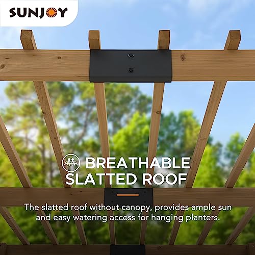 Sunjoy Wood Pergola 10 x 10.5 ft. Cedar Framed Pergolas with Adjustable Hanging Planters by SummerCove SummerCove
