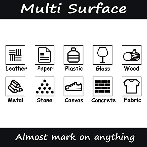 White Paint Pens, 6 Pack 2.5mm Medium Tip White Paint Marker Permanent for Wood Rock Plastic Leather Glass Stone Metal Canvas Ceramic Fabric Tire FLYMAX