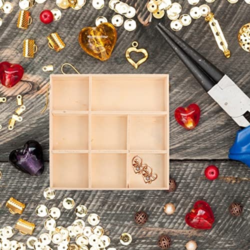 EXCEART 2pcs Wood Tray Box for Craft Compartments Wooden Divided Boxes Succulents Flower Pot Desktop Storage Box Holder Display Tray for Jewelry EXCEART