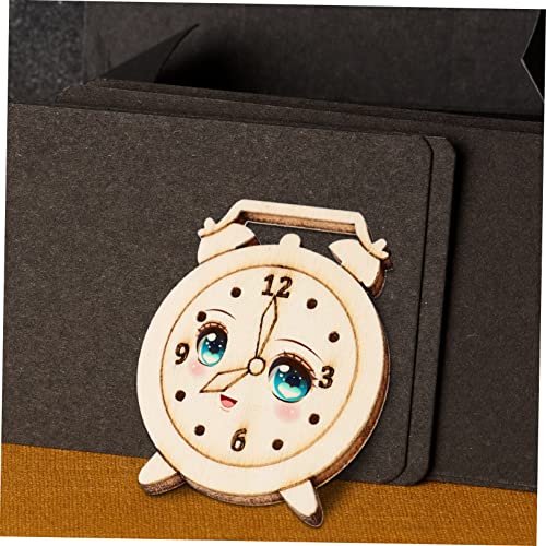 Hohopeti 5 Packs Unfinished Wooden Clock Cutouts Wooden Embellishments Wood Clock Cutouts unpainted Clock Cutouts Wood Coasters Educational Toys Hohopeti
