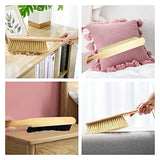 2 Pieces Dust Brush Hand Broom Wooden Bench Brushes with Soft Bristles Counter Brush with Long Wood Handle Household Cleaning Brush for Sofa Bed Pet REDANHA