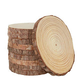 CYEAH 10 Pcs Wood Slices, 5.5-6.5 Inch Unfinished Natural Wood Slice Wooden Rounds for Crafts, Solid Wood Slices with Bark, Wood Centerpieces for CYEAH