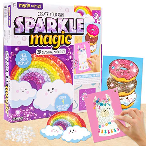 Made By Me Create Your Own Sparkle Magic 3D Gemstone Mosaics by Horizon Group USA, DIY 3D Diamond Art, Mosaic Art for Kids. Create 4 3D Gemstone Art. Made By Me