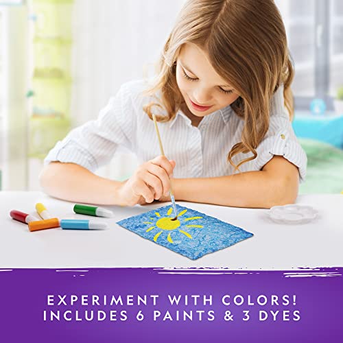 NATIONAL GEOGRAPHIC Kids Paper Making Kit - Make & Decorate 10 Sheets of Craft Paper, Includes Wooden Silk Screen Mold, Paints & More, Fun Art Kit - WoodArtSupply