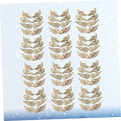 EXCEART 240 Pcs DIY Christmas Wooden Ornaments Christmas Angel Wings Ornaments Wooden Cutouts Unfinished Wood Ornaments Small Wings for Crafts Wood - WoodArtSupply