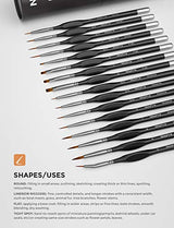 Nicpro 16 PCS Small Detail Paint Brush Set, Professional Miniature Painting Kit Fine Detail Brushes for Watercolor Oil Acrylic, Craft, Models, Rock Nicpro