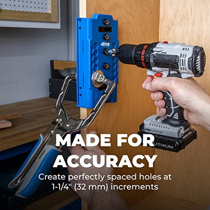 Kreg KMA3225 Shelf-Pin Jig 1/4" (6 mm) - Shelf Pin Drilling Jig - Create Perfect Holes for Wobble-Free Shelves - Drill Guide for Straight Holes - WoodArtSupply