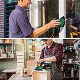 TECCPO Detail Sander, 14,000 OPM Compact Electric Sander with 12Pcs Sandpapers, Efficient Dust Collection System, Multi-Function 1.1Amp Hand Sander TECCPO