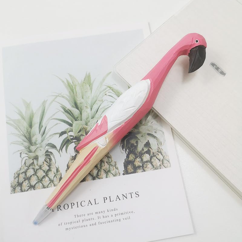 BYVUTE 100% Handmade Wood Carved Animal Gel Pen, Giraffe Dog Tiger Unicorn Cute Stationary School Supply Office Supply, Cute Fun and Unique Kids and BYVUTE