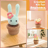 Dasonwin Crochet Kit for Beginners,Crafts for Adults,Knitting kit with Step-by-Step Video Tutorials,Complete Green Cactus Adult Crafts (B) Dasonwin
