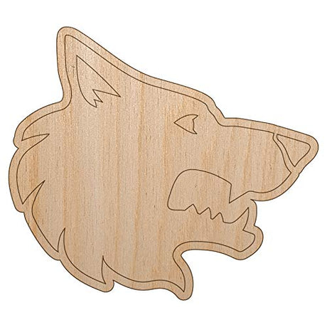 Wolf Head Side Profile Unfinished Wood Shape Piece Cutout for DIY Craft Projects - 1/4 Inch Thick - 6.25 Inch Size Sniggle Sloth