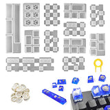 Silicone Keyboard Resin Mold, Aulufft 1 Set Keycaps Mold DIY Crystal Casting Key Cap Silicone Mold with Key Puller and Finger Cover for Mechanical Aulufft