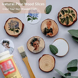 40 Pcs Unfinished Natural Wood Slices - 2-2.4" - DIY Wood Kit with Bark - for Wooden Crafts Wedding Decorations Christmas Decorations FORLAND
